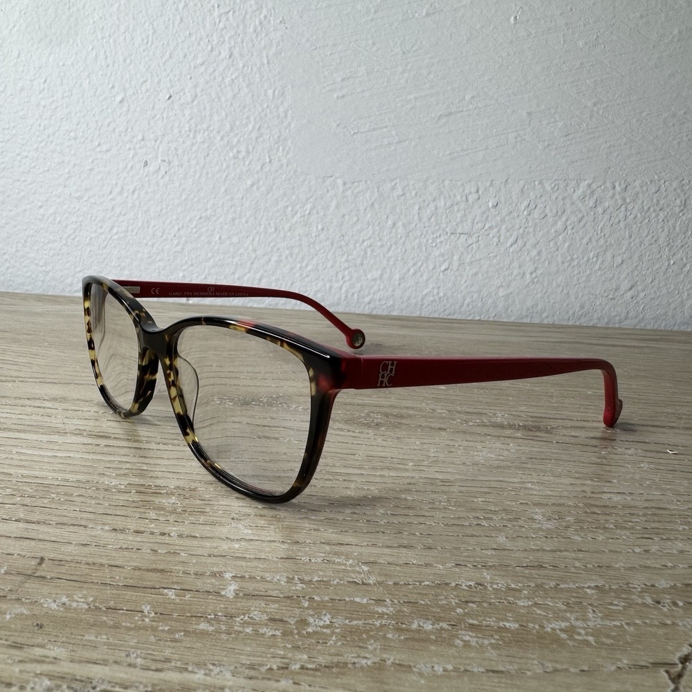 Carolina Herrera VHE717K Col.0741 54-16-140 Tortoise/Red Eyeglasses Frame JJ57